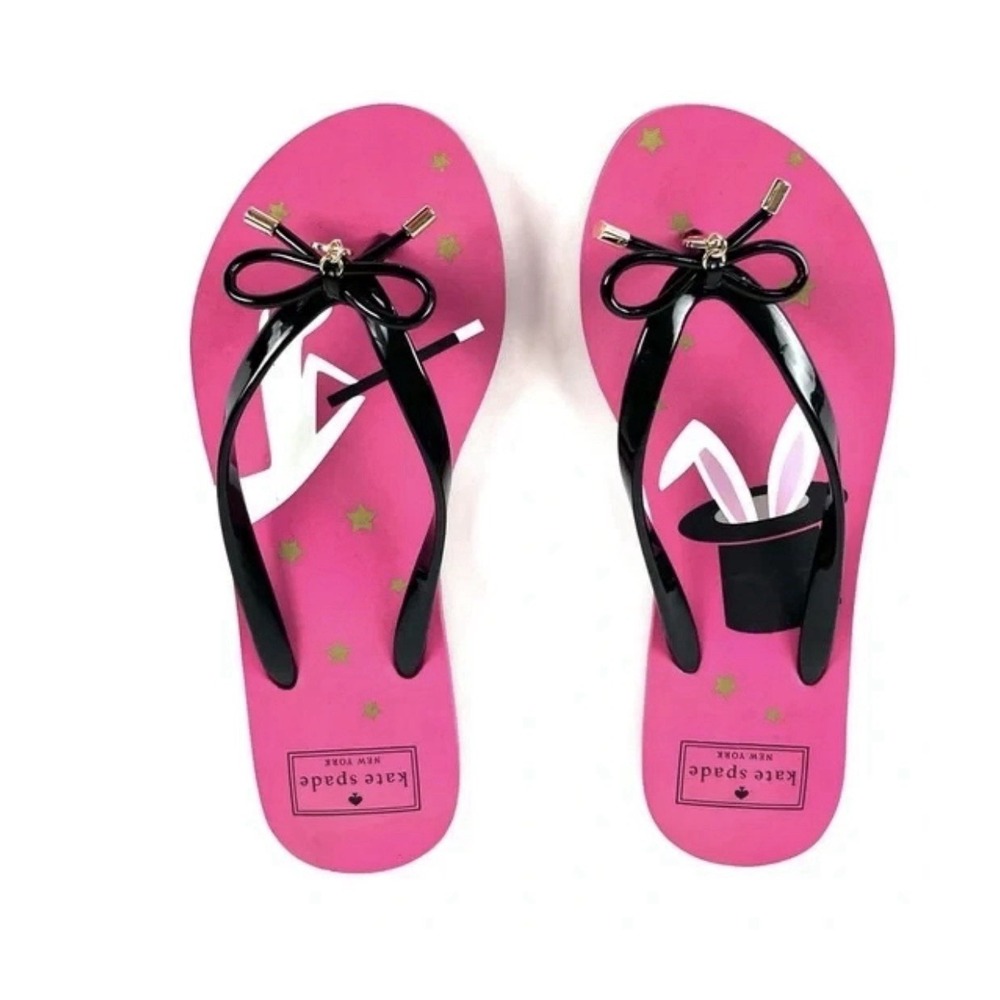 Kate Spade New York Nova Pink Magician Flip Flops Rare HTF Sz-10M